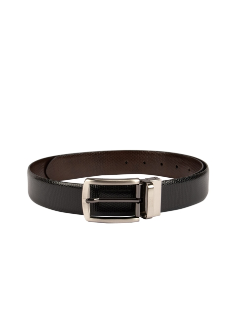 

ROSSO BRUNELLO Men Black & Brown Textured Reversible Leather Belt