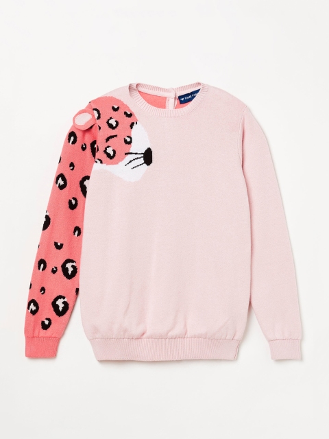 

Fame Forever by Lifestyle Girls Peach-Coloured Printed Pullover Sweater