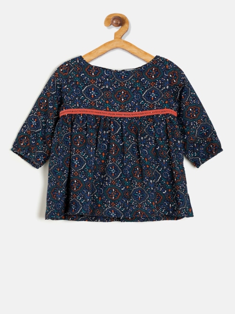 

Aomi Girls Blue & Red Printed Top