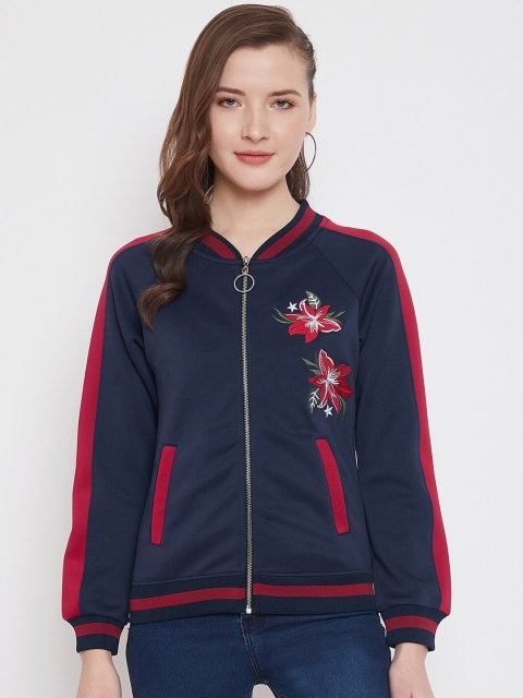 

Austin wood Women Navy Blue Embroidered Sweatshirt