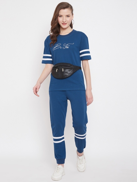

Austin wood Women Teal Blue & White Solid Tracksuit