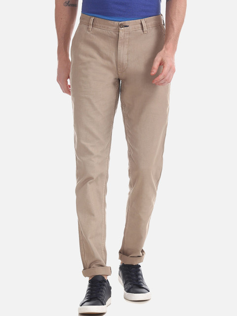 

Cherokee Men Khaki Slim Fit Solid Regular Trousers