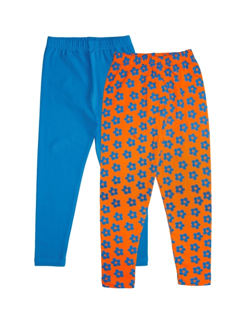 

KiddoPanti Girls Pack Of 2 Ankle-Length Leggings, Blue