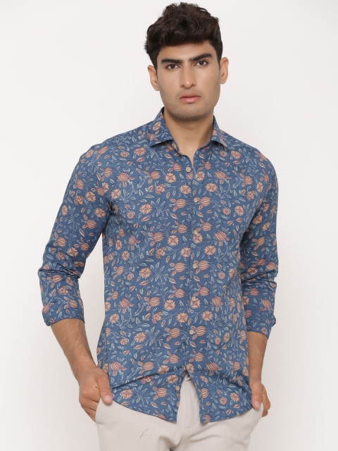 

Tistabene Men Blue & Beige Regular Fit Printed Casual Shirt