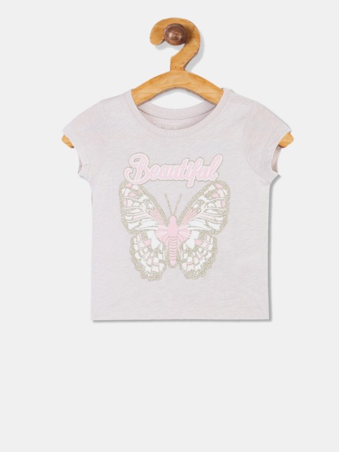 

The Childrens Place Girls Brown Printed Round Neck T-shirt