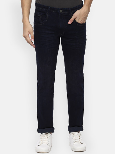 

V Dot Men Navy Blue Slim Fit Mid-Rise Clean Look Jeans