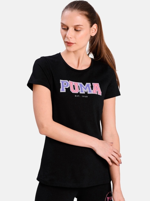 

Puma Women Black Printed Round Neck T-shirt