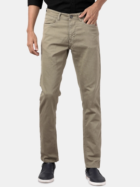 

DERBY JEANS COMMUNITY Men Olive Green Slim Fit Mid-Rise Clean Look Jeans
