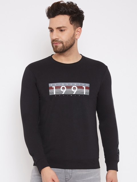 

Octave Men Black Printed Round Neck T-shirt