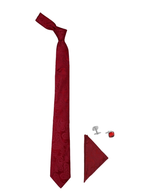 

Tossido Men Maroon & Silver-Toned Accessory Gift Set