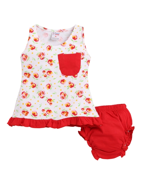 

NAUTI KIDZ Girls Red & White Printed A-Line Dress with Briefs