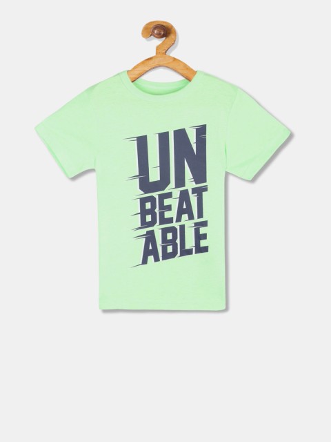 

The Childrens Place Boys Green Printed Round Neck T-shirt