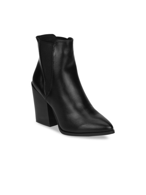 

Truffle Collection Women Black Solid Heeled Boots