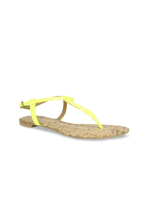 Inc 5 Women Yellow Solid Open Toe Flats