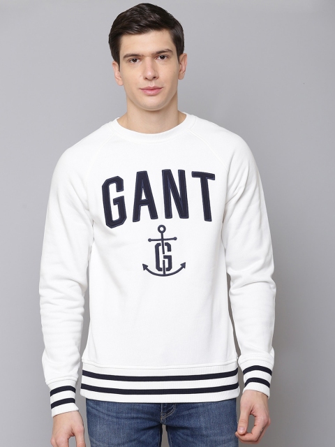 

GANT Men White Printed Sweatshirt