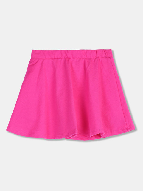 

The Childrens Place Girls Pink Solid A-Line Knee-Length Skirt