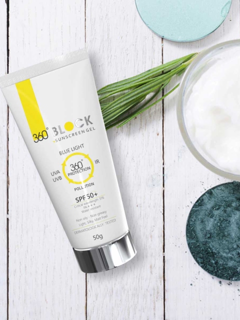 

360 Block Unisex Set Of 2 SPF 50 Gel Sunscreen 100g, Cream
