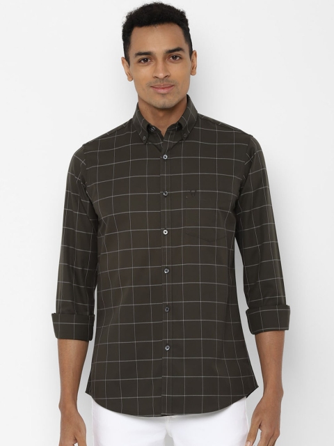 

Allen Solly Men Charcoal Grey Slim Fit Checked Casual Shirt