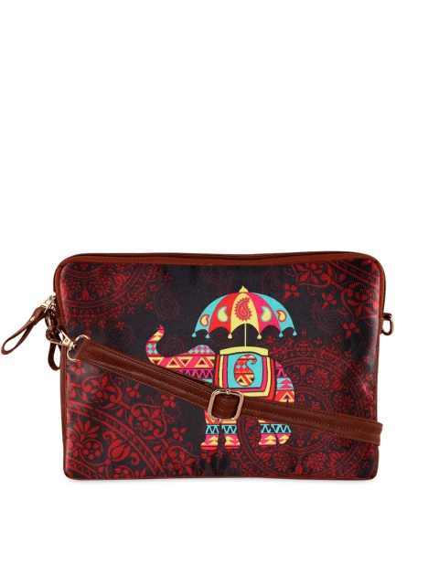 

All Things Sundar Black & Red Printed Sling Bag