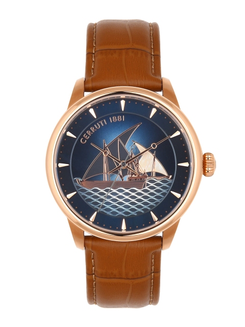 

Cerruti 1881 Men Blue & Brown Analogue Watch CRA26401