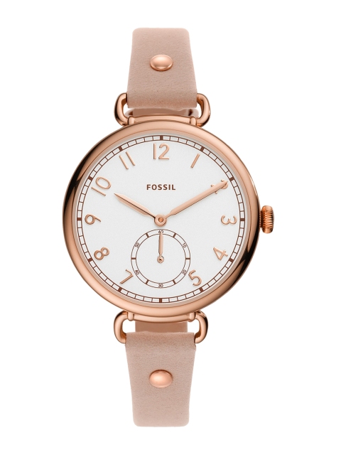

Fossil Women White Analogue Leather Watch ES4882