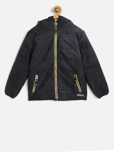 

Cherry Crumble Boys Grey Solid Padded Jacket
