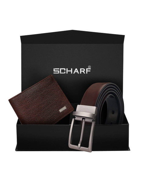 

SCHARF Men Set of 2 Brown & Black Textured Accessory Gift Set