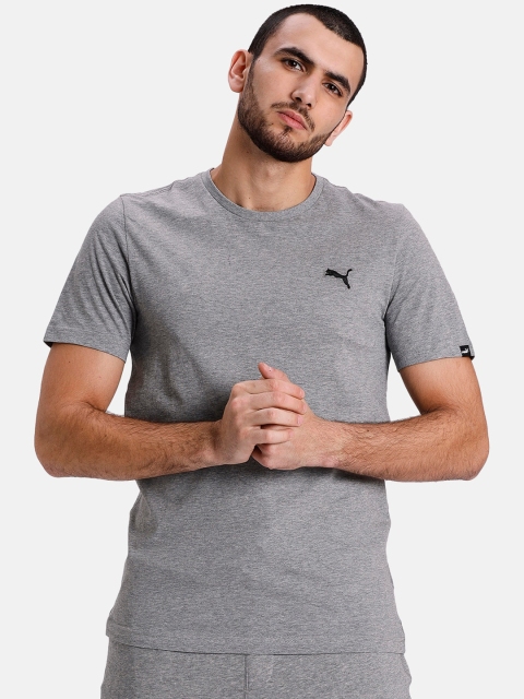 

Puma Men Grey Solid Round Neck ESS T-shirt