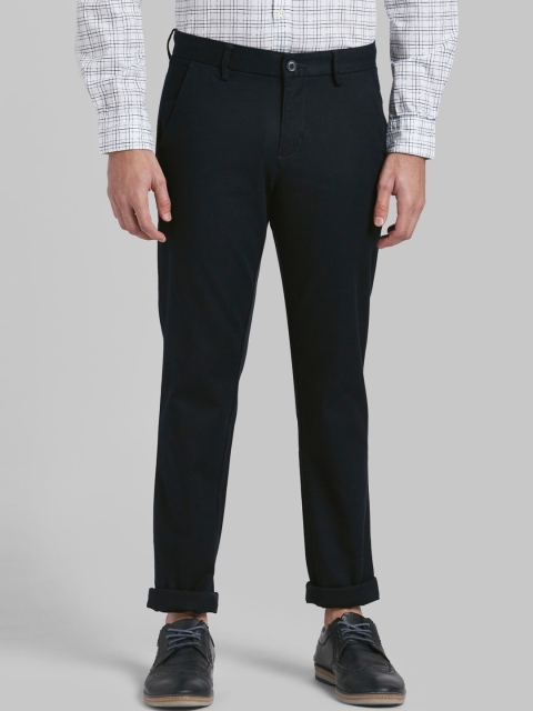 

Parx Men Navy Blue Tapered Fit Solid Regular Trousers