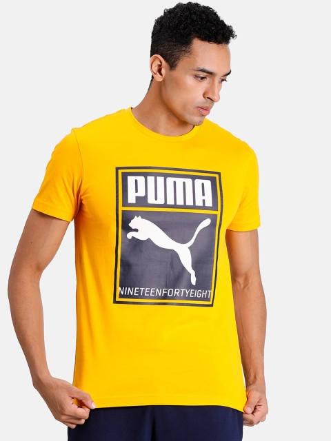 

Puma Men Yellow Printed Round Neck T-shirt