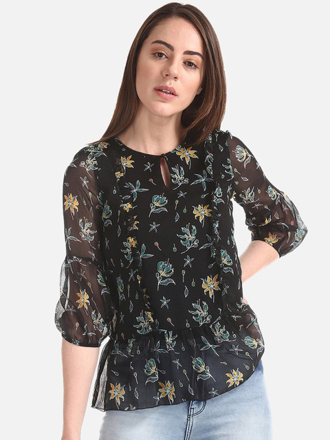 

Cherokee Women Black Printed Top