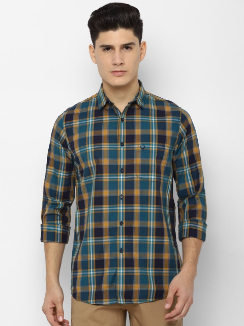 

Allen Solly Men Blue & Yellow Slim Fit Checked Casual Shirt