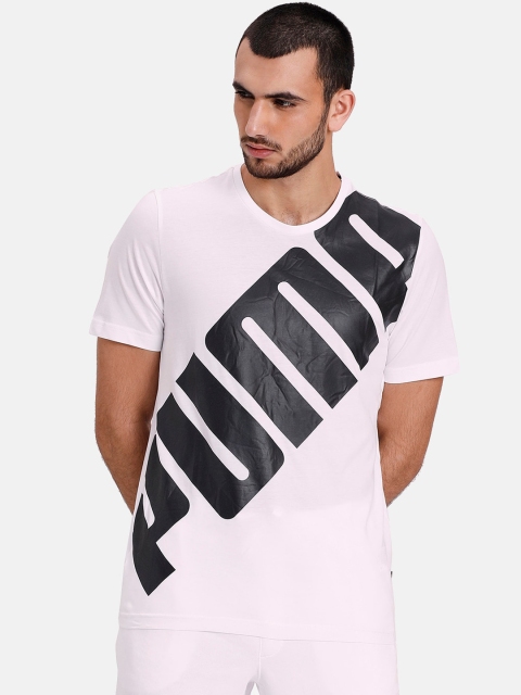 

Puma Men White Printed Round Neck T-shirt