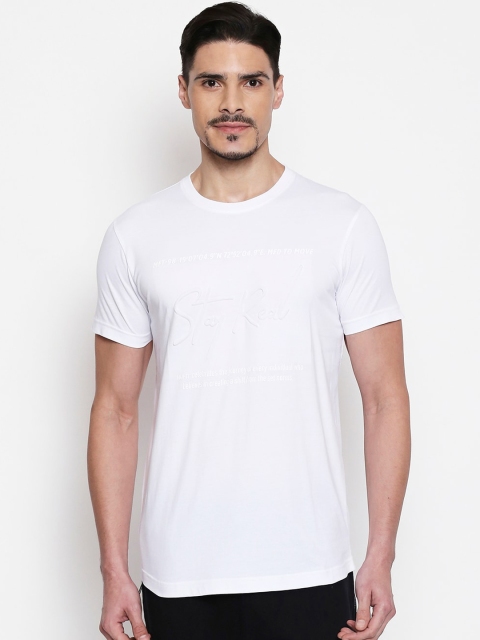 

Mufti Men White Solid Round Neck T-shirt