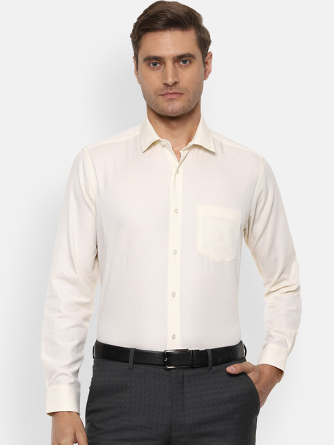 

Van Heusen Men Beige Regular Fit Self Design Formal Shirt