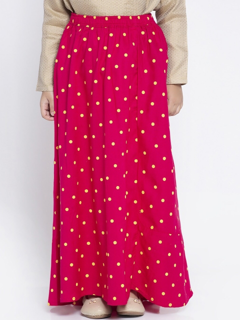 

Baani Creations Girls Magenta & Yellow Printed Flared Maxi Skirt