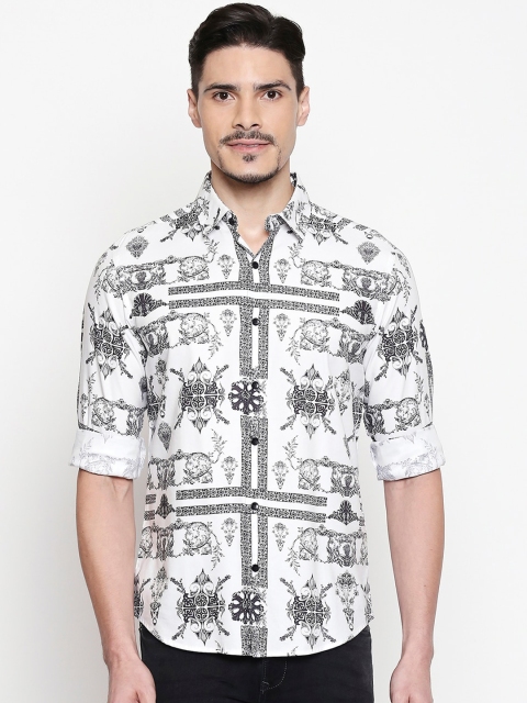 

Mufti Men White & Black Slim Fit Printed Casual Shirt