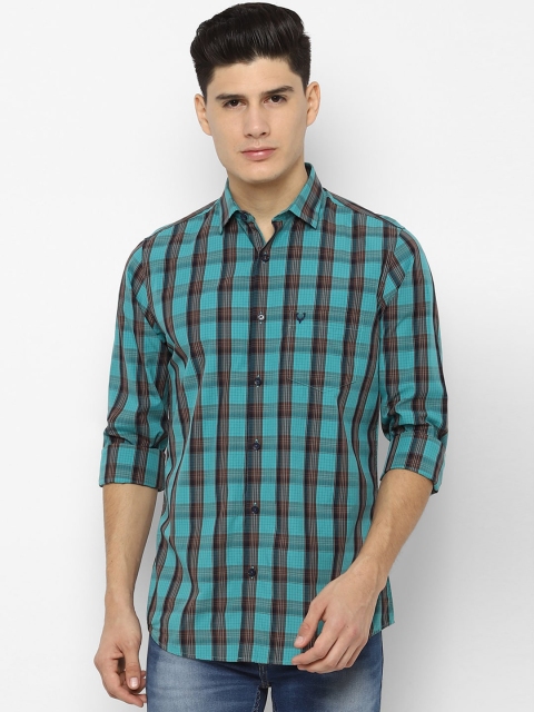 

Allen Solly Men Blue & Brown Slim Fit Checked Casual Shirt