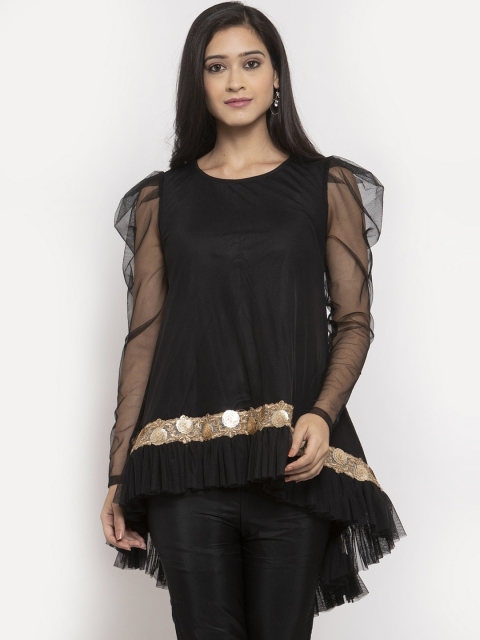 

Just Wow Women Black Solid Top
