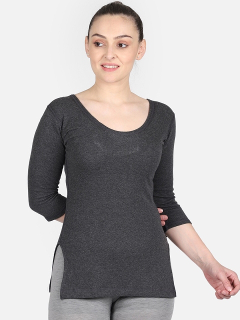 BODYCARE INSIDER Women Charcoal-Grey Solid Thermal Top