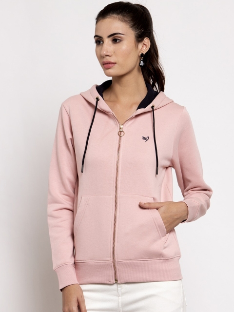 

Global Republic Women Pink Solid Hooded Sweatshirt