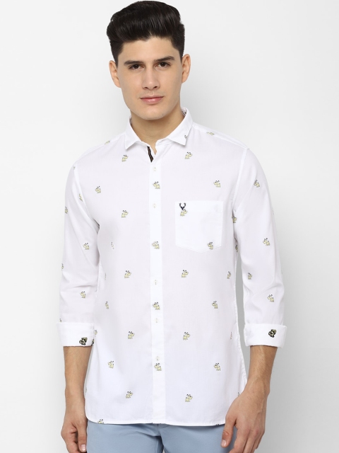 

Allen Solly Men White Slim Fit Printed Casual Shirt