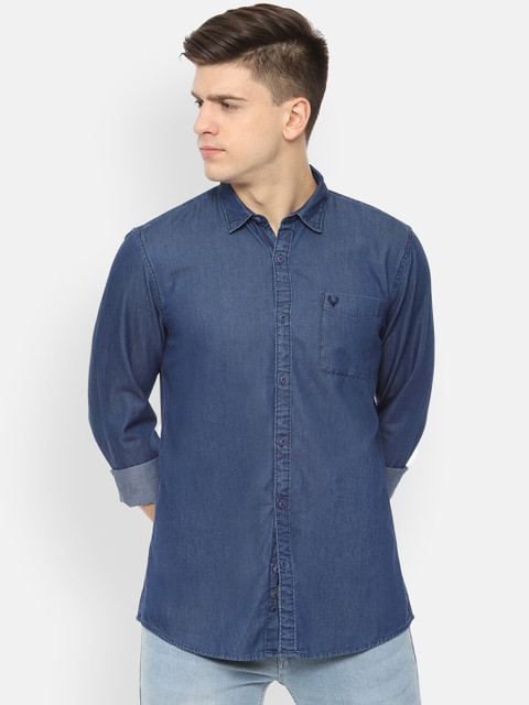

Solly Jeans Co. Men Blue Regular Fit Solid Casual Shirt