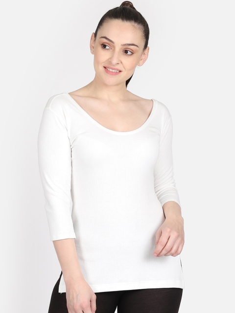 

BODYCARE INSIDER Women Off-White Solid Thermal Top