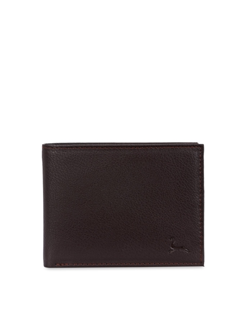 

Pacific Gold Men Brown Textured Two Fold Wallet