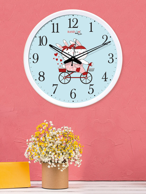 

RANDOM White & Blue Round Printed Analogue Wall Clock