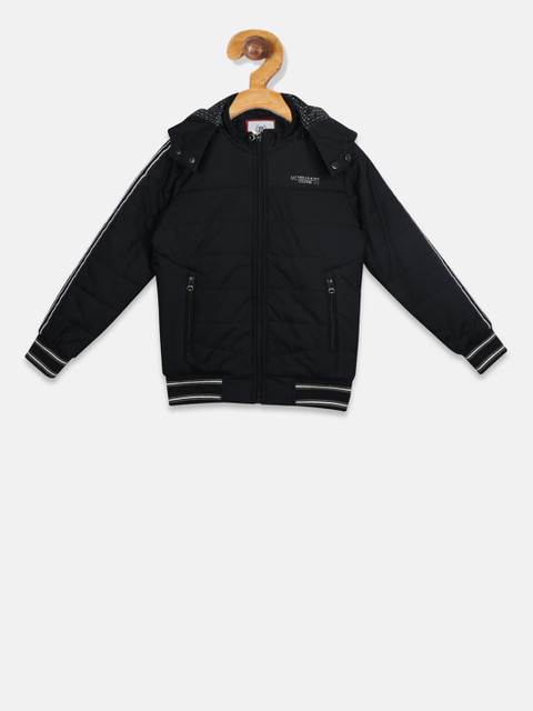 

Monte Carlo Boys Navy Blue Solid Bomber Jacket