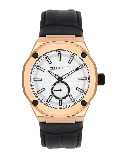 

Cerruti 1881 Men White Analogue Leather Watch CRA24701