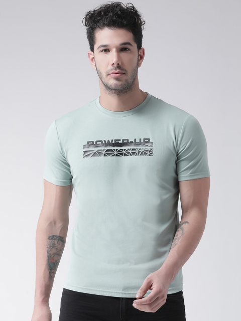 

Rex Straut Jeans Men Blue Printed Round Neck T-shirt
