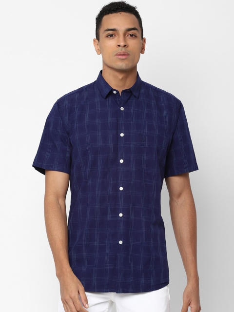 

Allen Solly Men Navy Blue Regular Fit Checked Casual Shirt